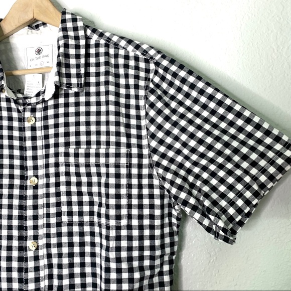 NEW PacSun black/white gingham print button shirt - Picture 3 of 4